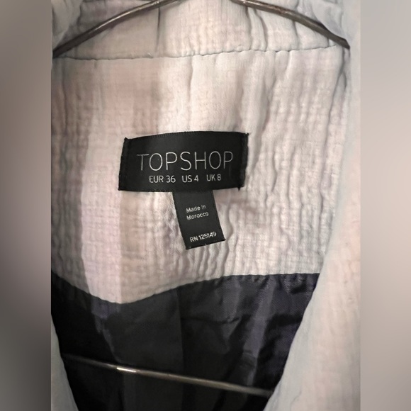 TOPSHOP 90’s style coat in translucent blue/silver - Picture 3 of 4